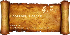 Gosztony Patrik névjegykártya