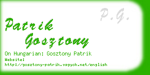 patrik gosztony business card